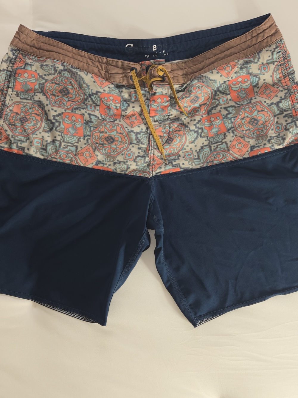 Billabong Boardshorts Mens 36 Blue Tribal Surf Swim Shorts Stretch Drawstring